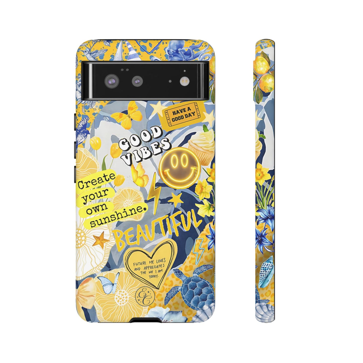 Yellow and Blue Collage Tough Phone Case