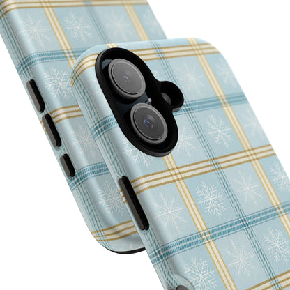 Blue Winter Plaid Tough Phone Case