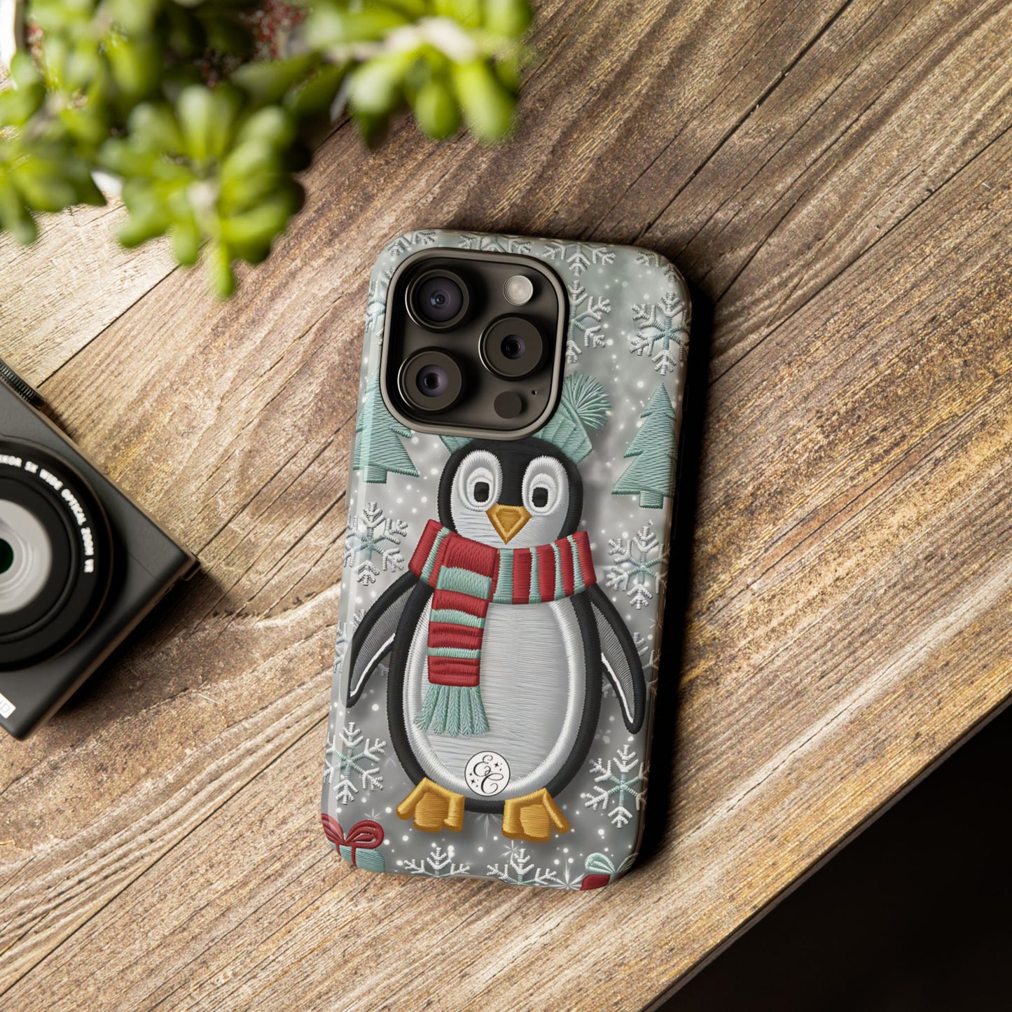 Cute Christmas Penguin Tough Phone Case