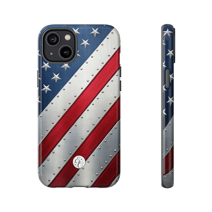 Metallic American Flag Tough Phone Case