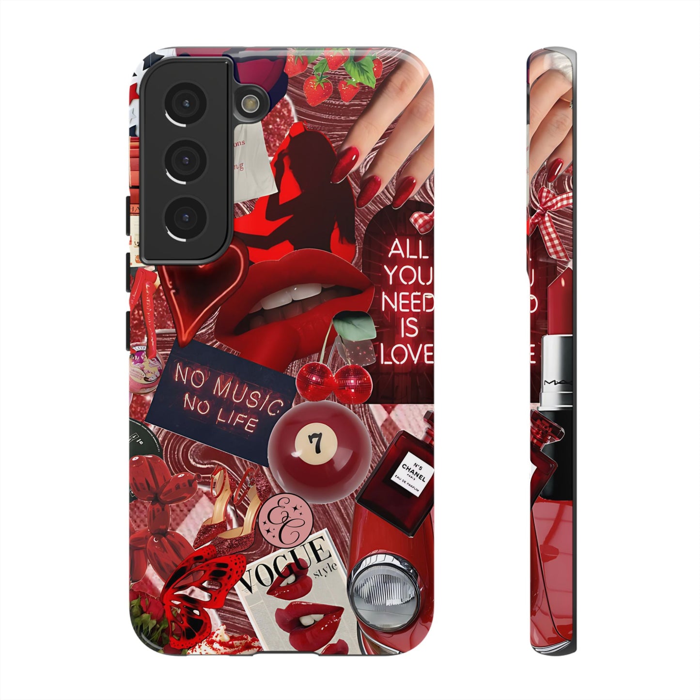 Red Aesthetic Collage Tough Phone Case