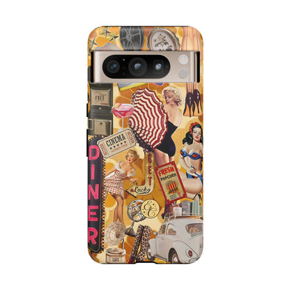 Retro Pin-up Collage Tough Phone Case