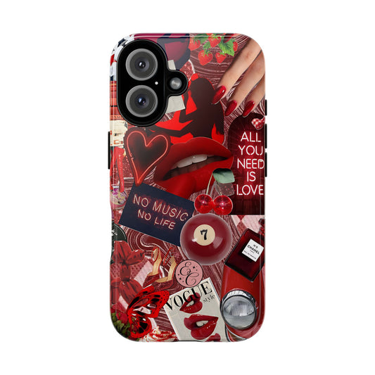 Red Aesthetic Collage Tough Phone Case