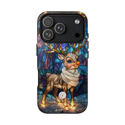 Cute Reindeer Stained Glass Tough Phone Case