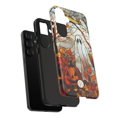 Ghost & Pumpkin Stained Glass Halloween Phone Case