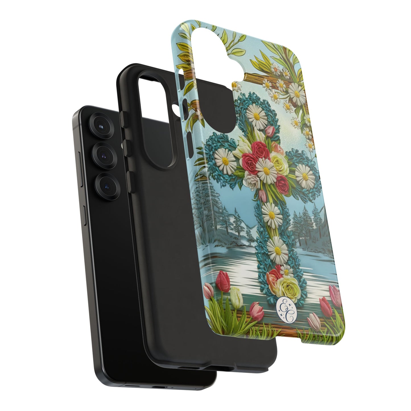 Floral Cross Tough Phone Case
