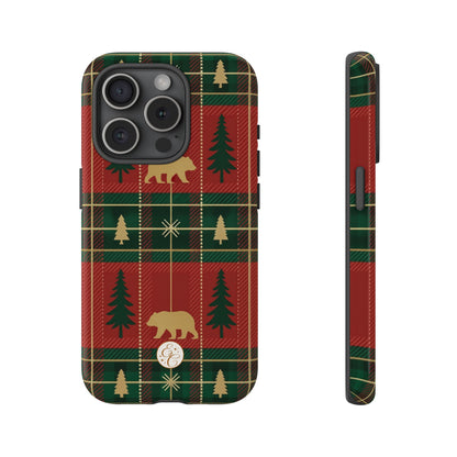 Christmas Bear Plaid Tough Phone Case