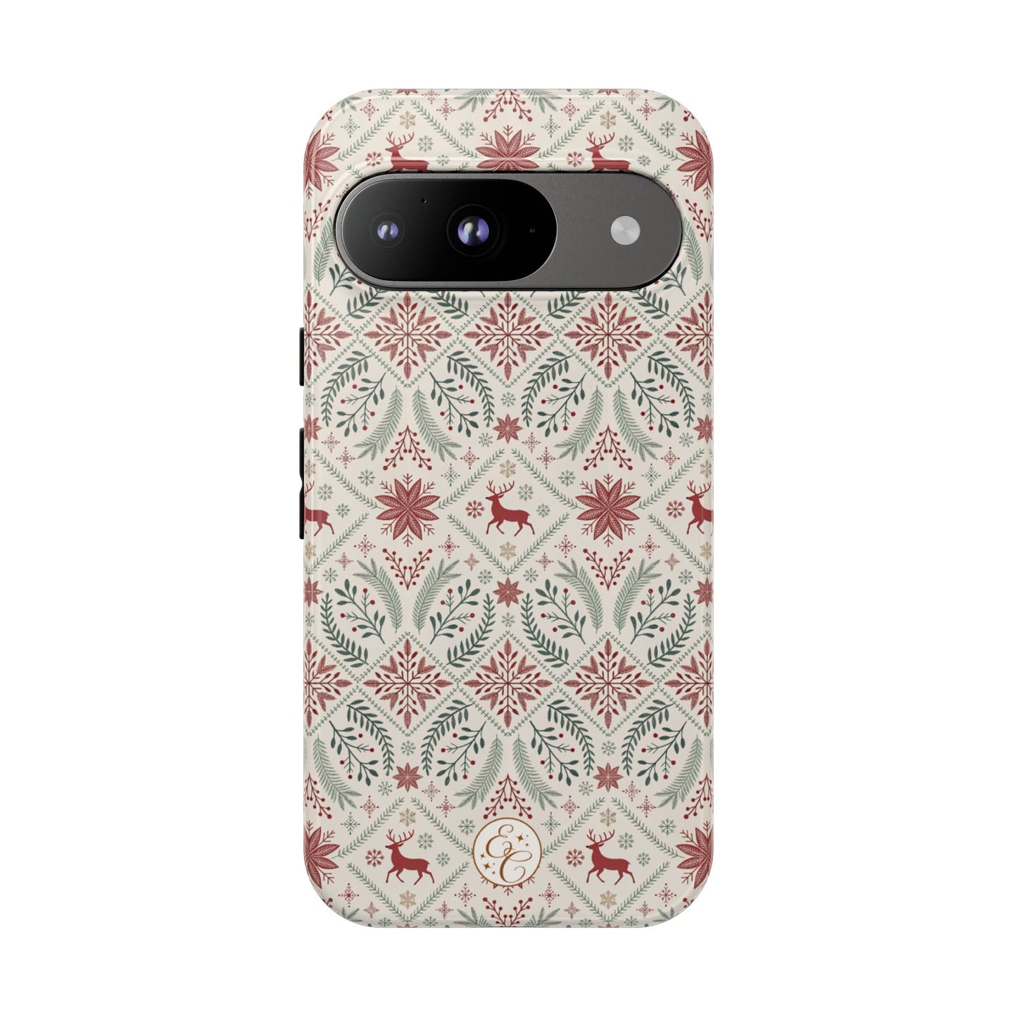 Red Reindeer Christmas Pattern Tough Phone Case