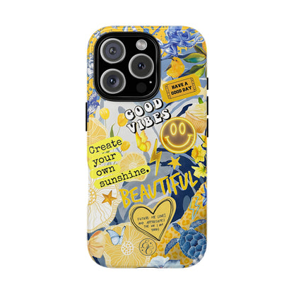 Yellow and Blue Collage Tough Phone Case