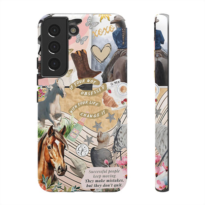 Equestrian Cowgirl Collage Tough Phone Case