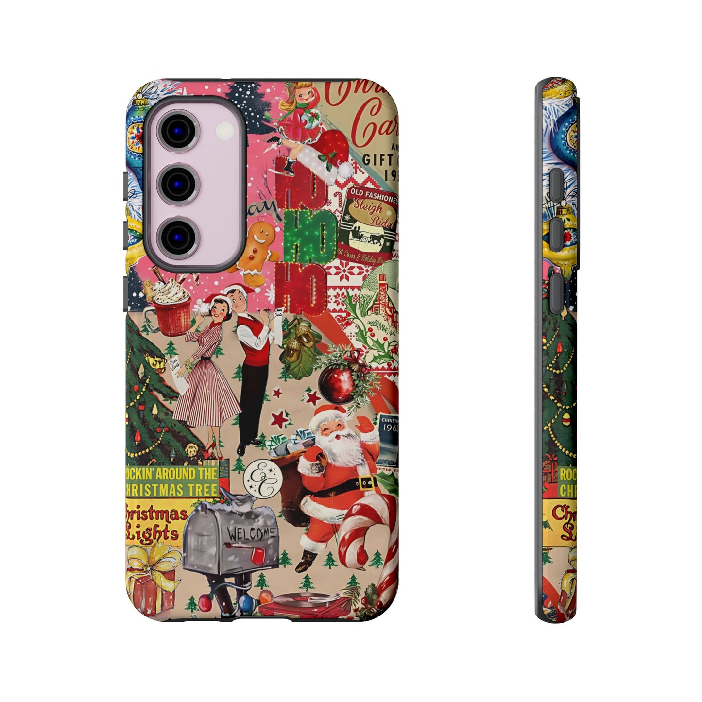 Vintage Christmas Collage Tough Phone Case