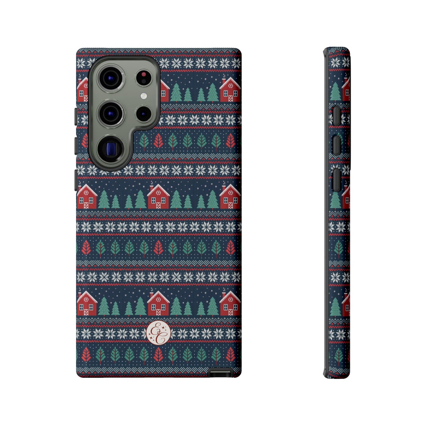 Winter Cottage Pattern Tough Phone Case