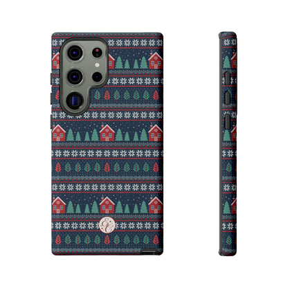 Winter Cottage Pattern Tough Phone Case