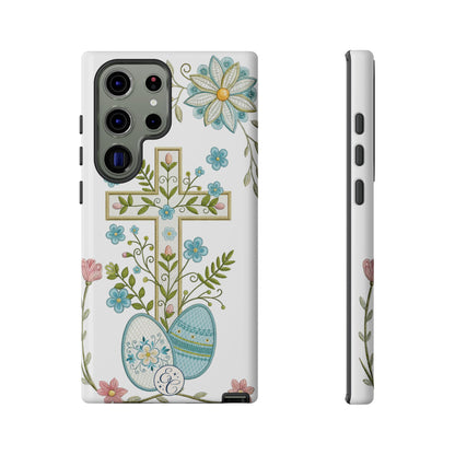 Vintage Easter Floral Cross Tough Phone Case