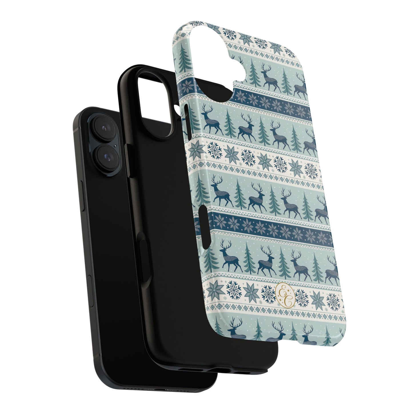 Blue Winter Reindeer Tough Phone Case