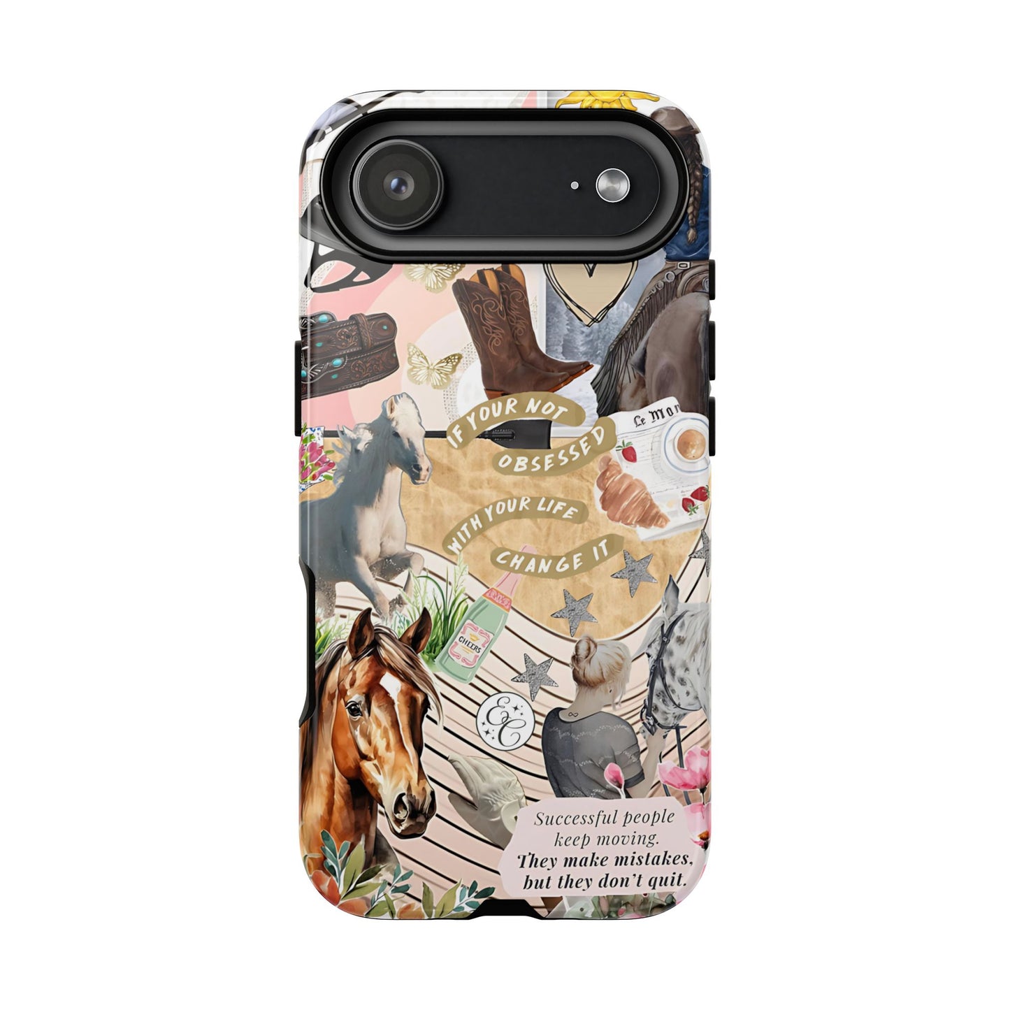Equestrian Cowgirl Collage Tough Phone Case