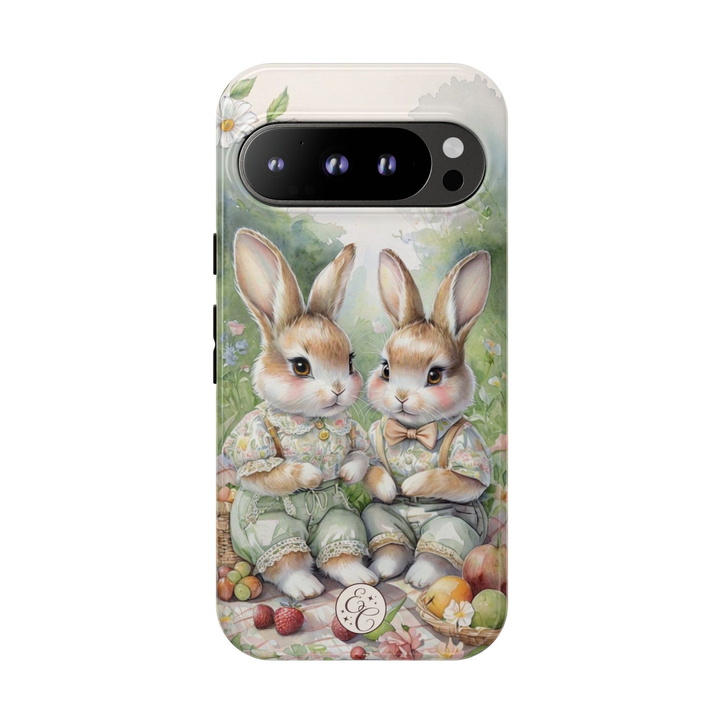 Vintage Bunny Picnic Tough Phone Case
