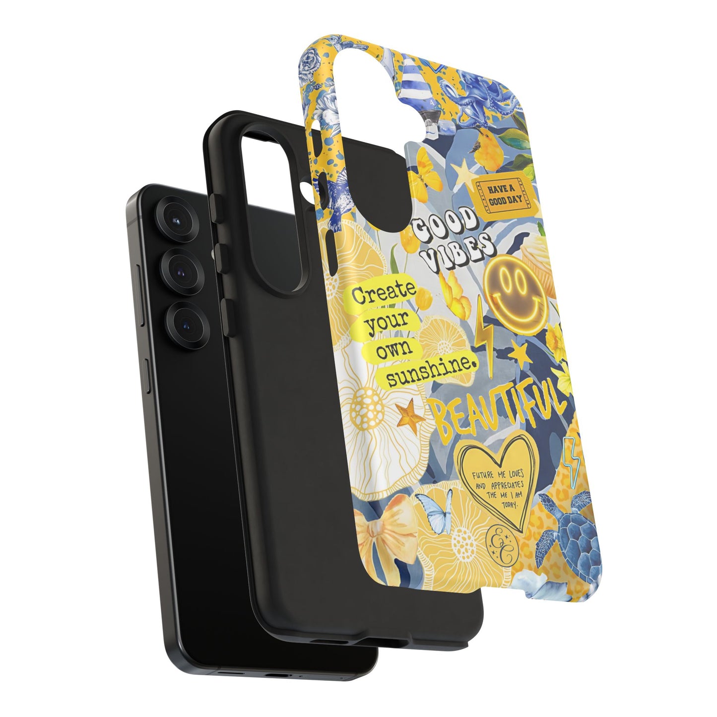 Yellow and Blue Collage Tough Phone Case