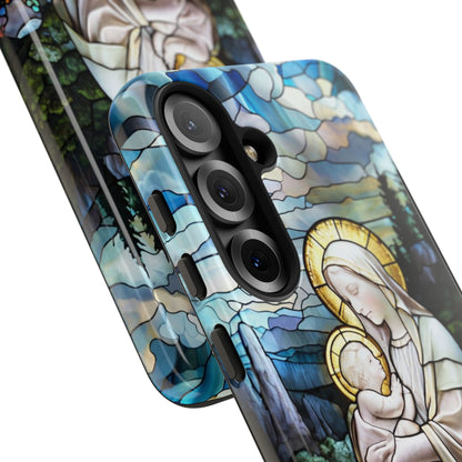 Virgin Mary with Baby Jesus Stained Glass Tough Phone Case