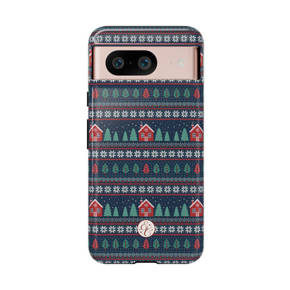 Winter Cottage Pattern Tough Phone Case