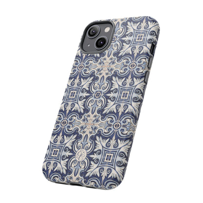 Mediterranean Floral Ceramic Pattern Tough Phone Case