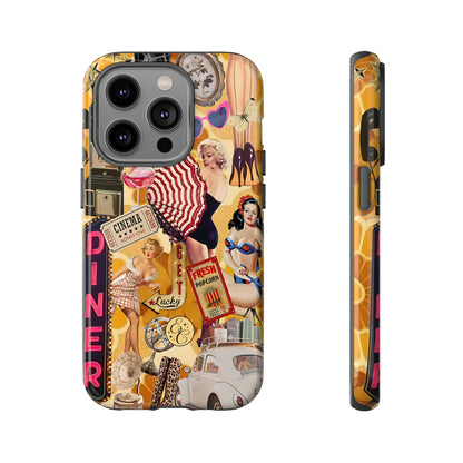 Retro Pin-up Collage Tough Phone Case