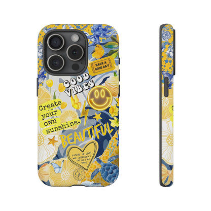 Yellow and Blue Collage Tough Phone Case