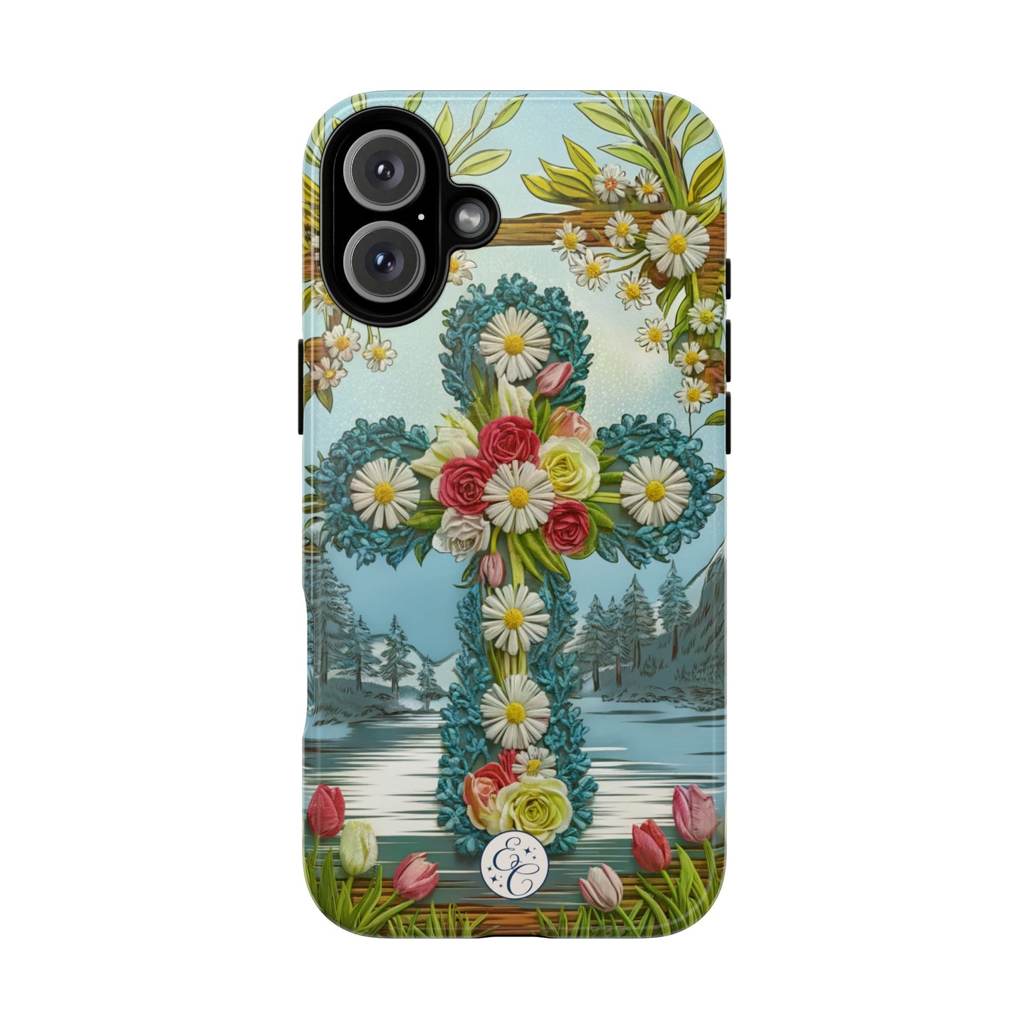 Floral Cross Tough Phone Case