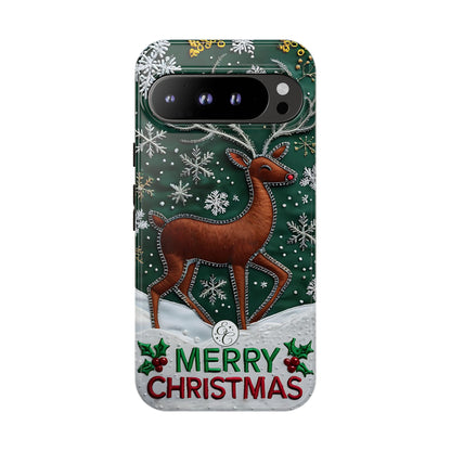 Merry Christmas Reindeer Tough Phone Case