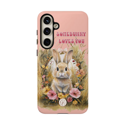 Somebunny Loves You Tough Phone Case - Peach