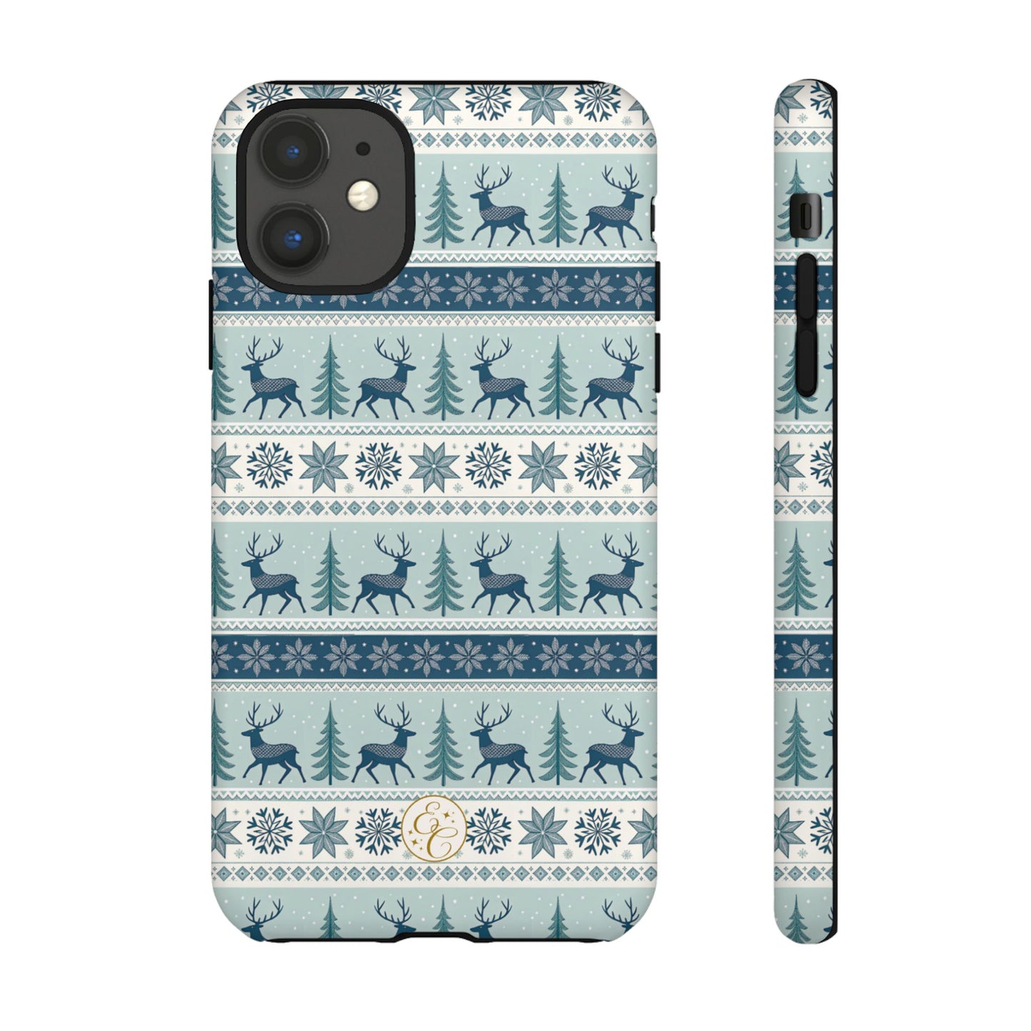 Blue Winter Reindeer Tough Phone Case