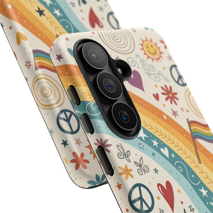 LGTBQ+ Pride Boho Doodle Tough Phone Case
