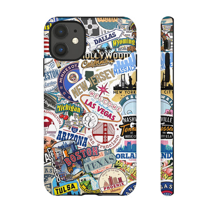 USA Travel Stickers Tough Phone Case