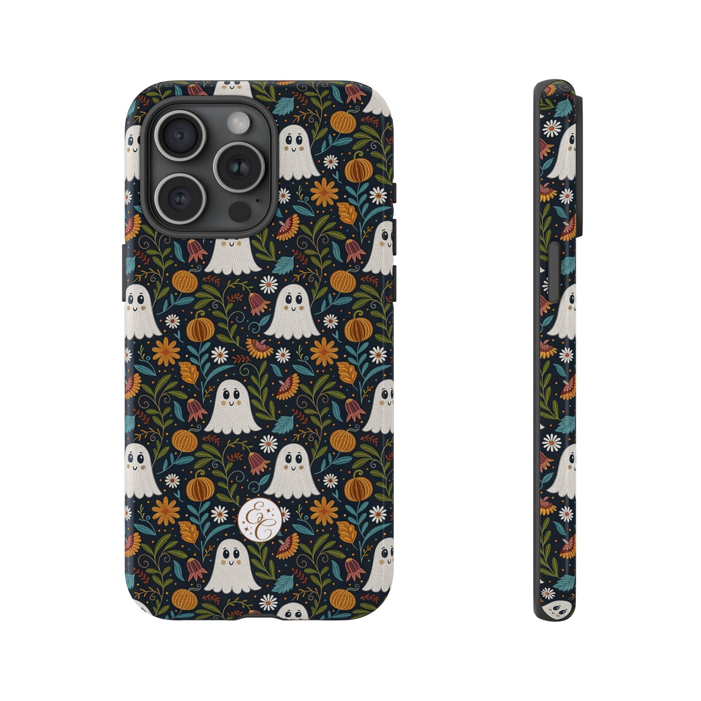 Boho Halloween Ghost Pattern Tough Phone Case