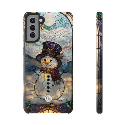 Snowman Stained Glass Tough Phone Case