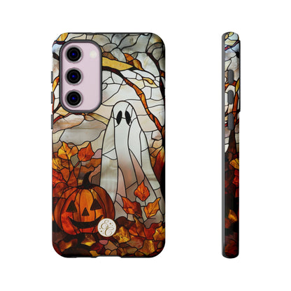 Halloween Ghost & Pumpkin Stained Glass Tough Phone Case