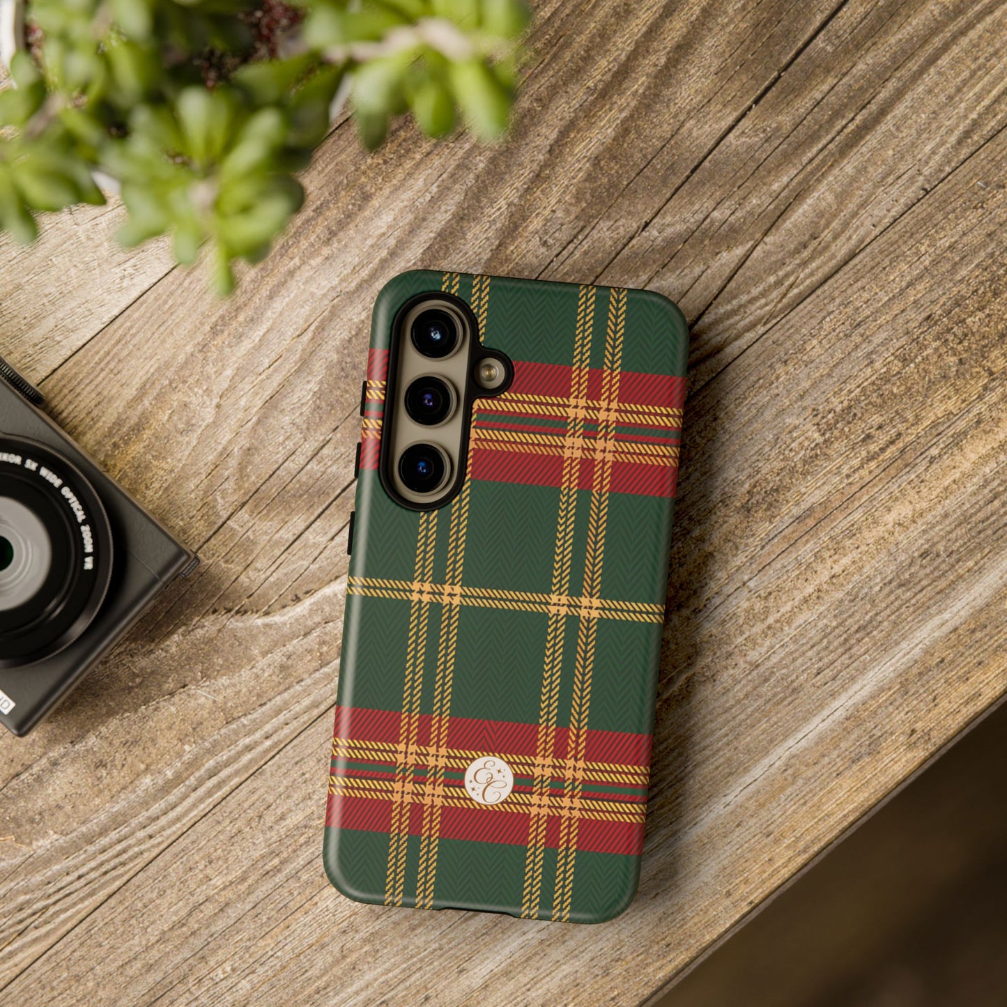 Green Red & Gold Plaid Tough Phone Case