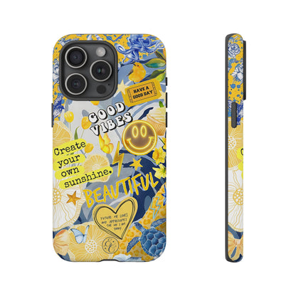 Yellow and Blue Collage Tough Phone Case