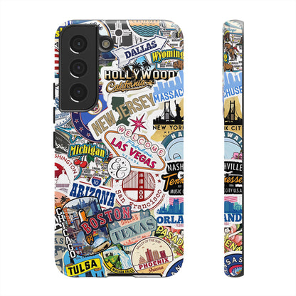 USA Travel Stickers Tough Phone Case