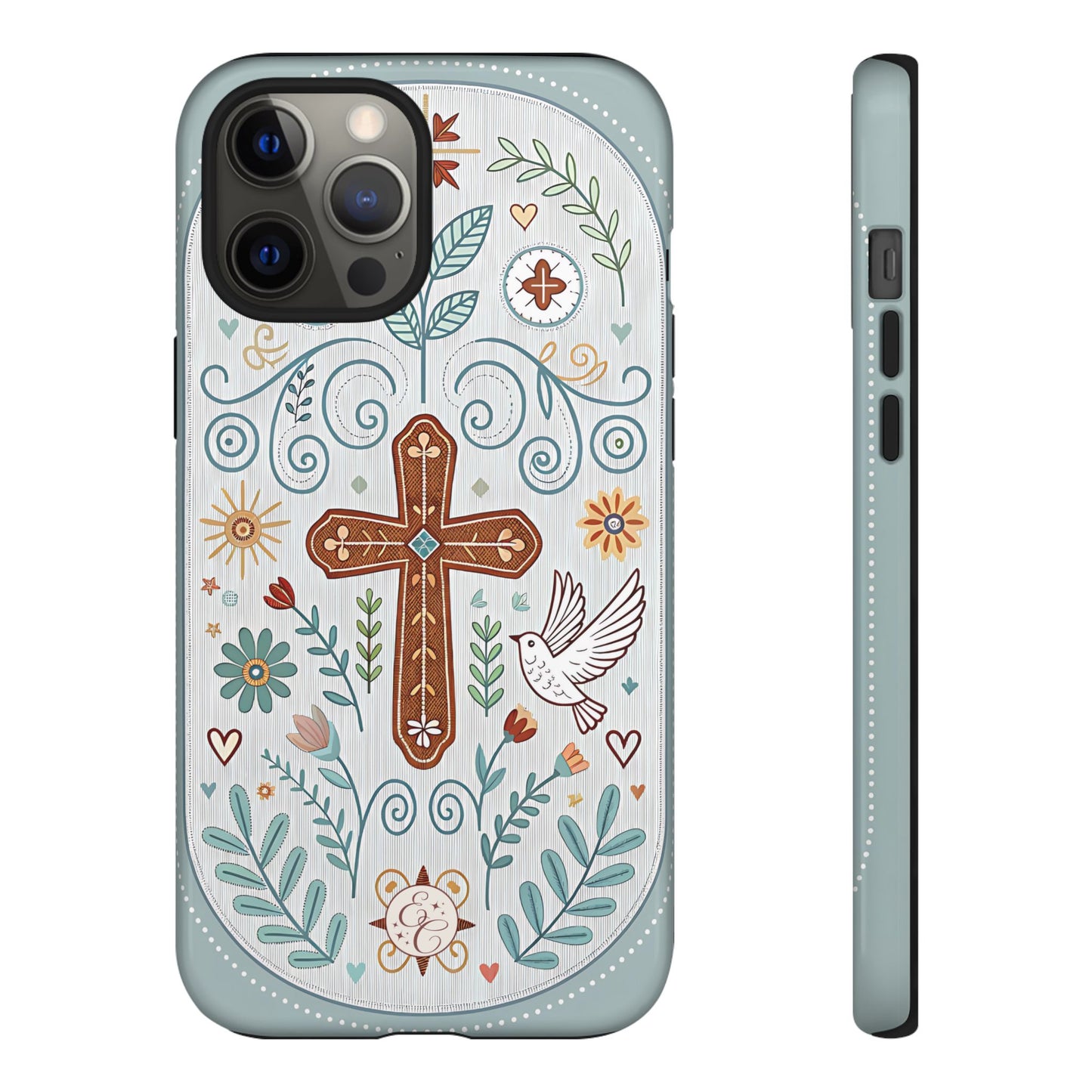 Christian Cross Floral Tough Phone Case