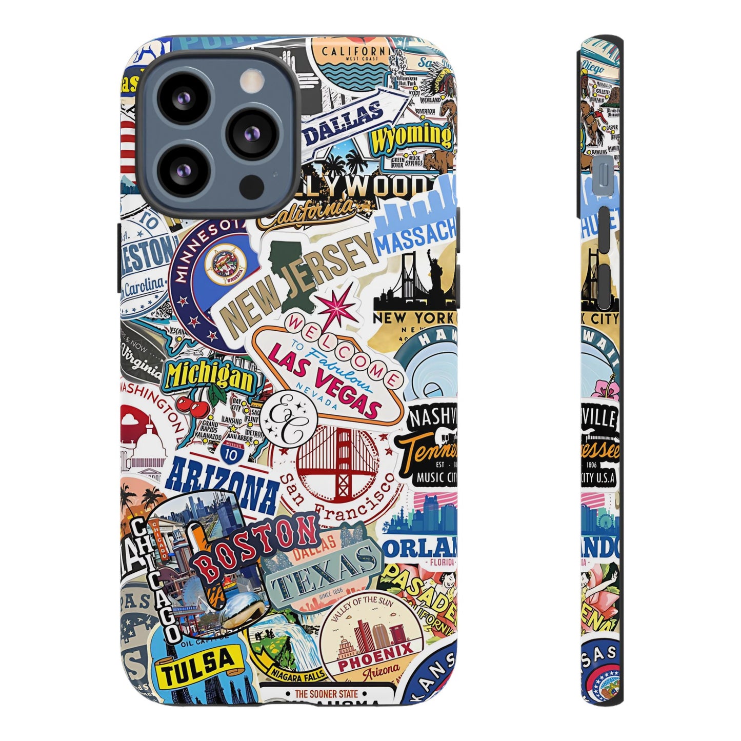 USA Travel Stickers Tough Phone Case