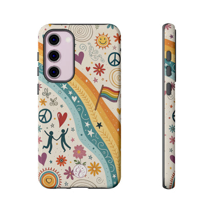 LGTBQ+ Pride Boho Doodle Tough Phone Case