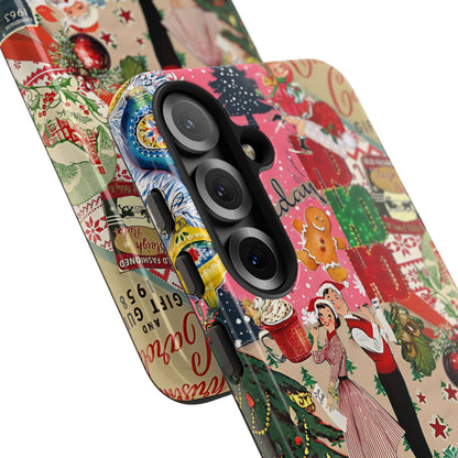 Vintage Christmas Collage Tough Phone Case
