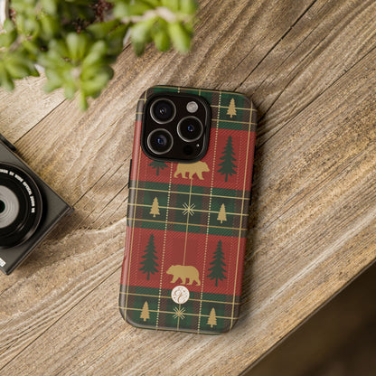 Christmas Bear Plaid Tough Phone Case