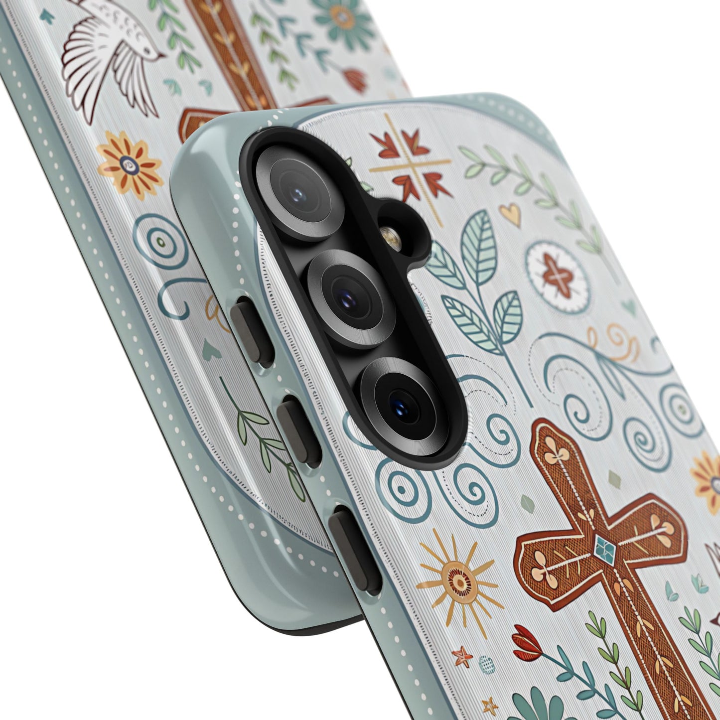 Christian Cross Floral Tough Phone Case