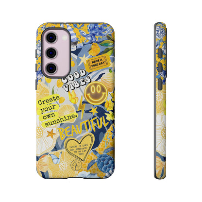 Yellow and Blue Collage Tough Phone Case