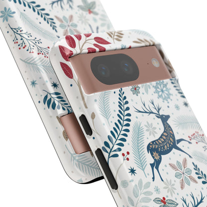 Blue Winter Deer Tough Phone Case