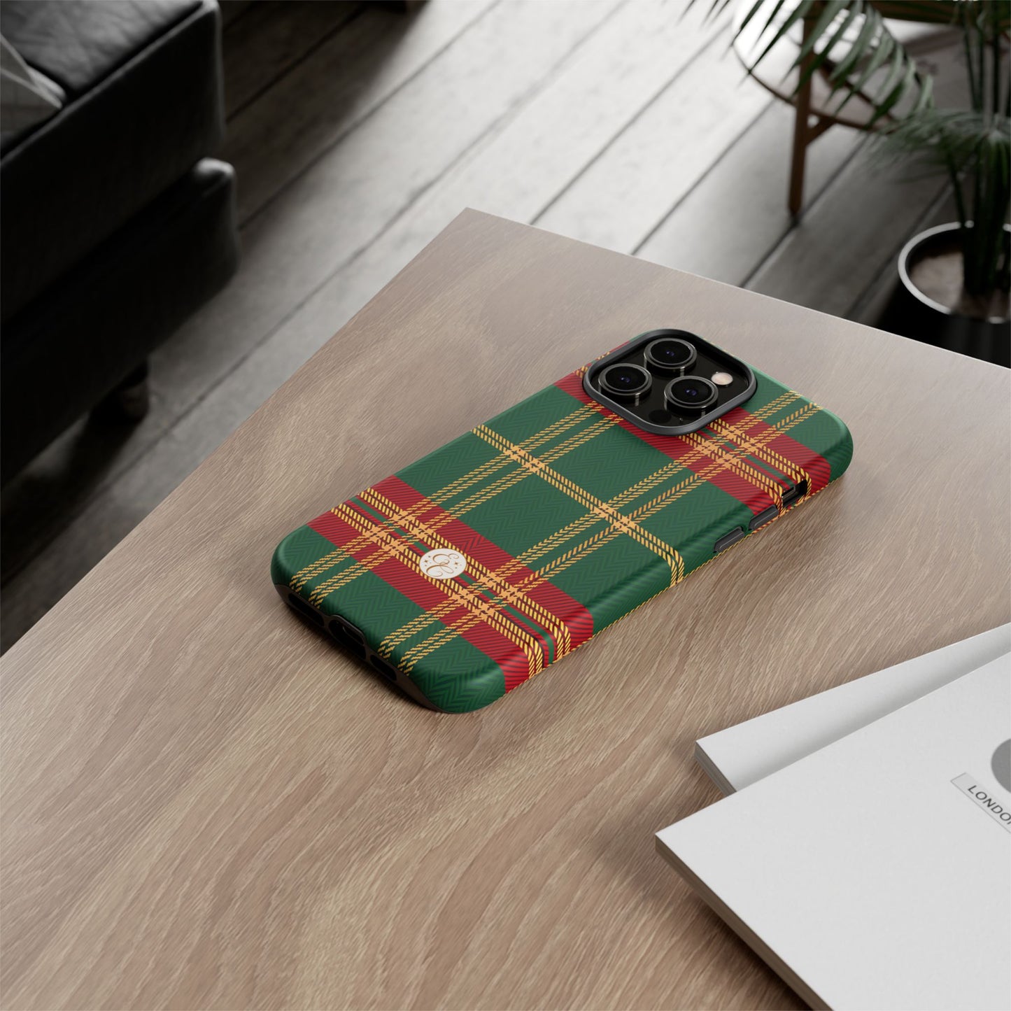 Green Red & Gold Plaid Tough Phone Case