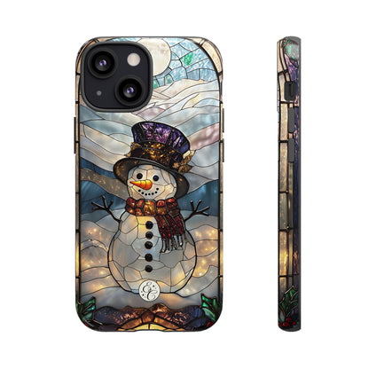 Snowman Stained Glass Tough Phone Case