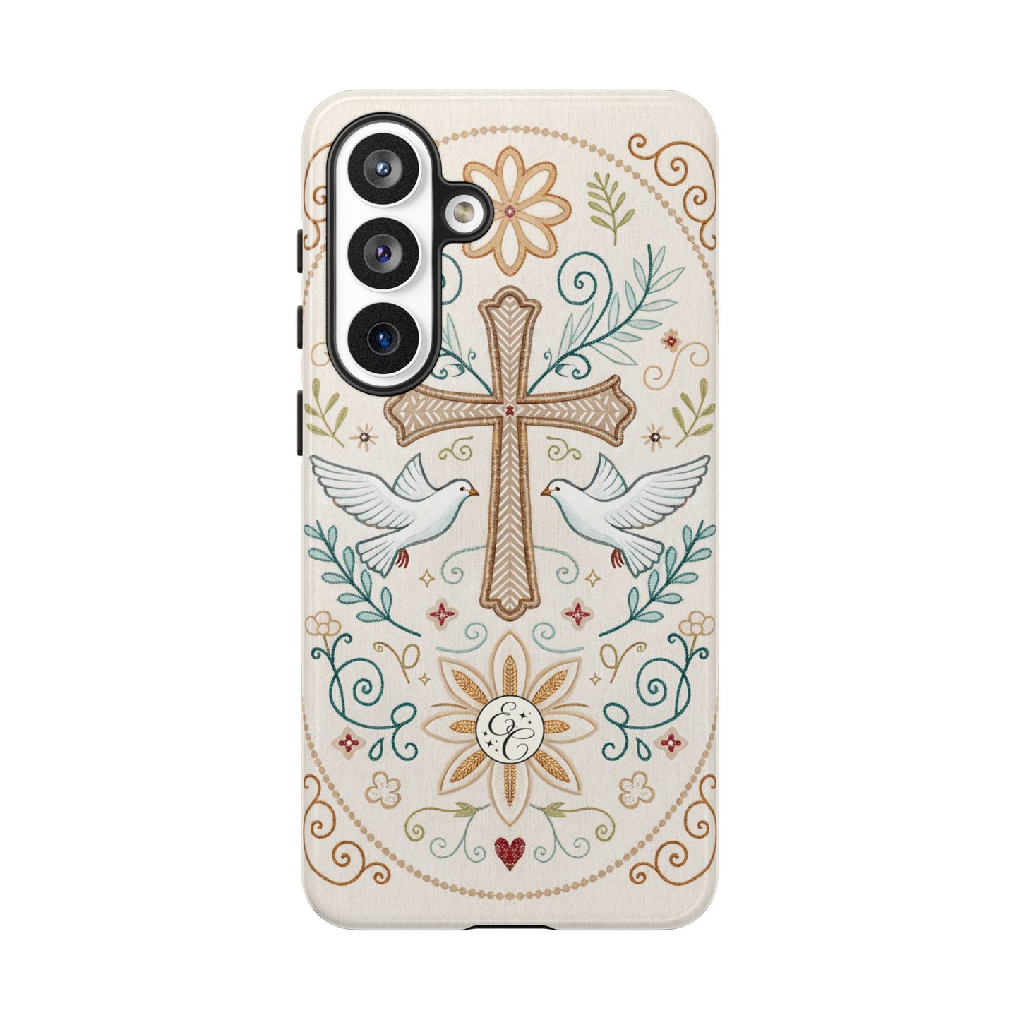 Christian Cross and Doves Tough Phone Case